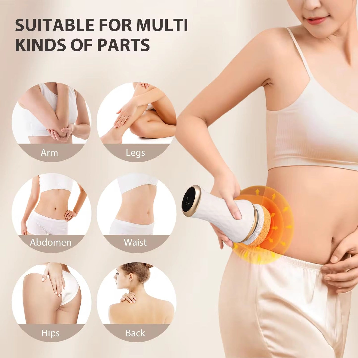 Trådløs BodySculpt– 2 i en Cellulite Remover og massageapparat - inkl. ekstra pads