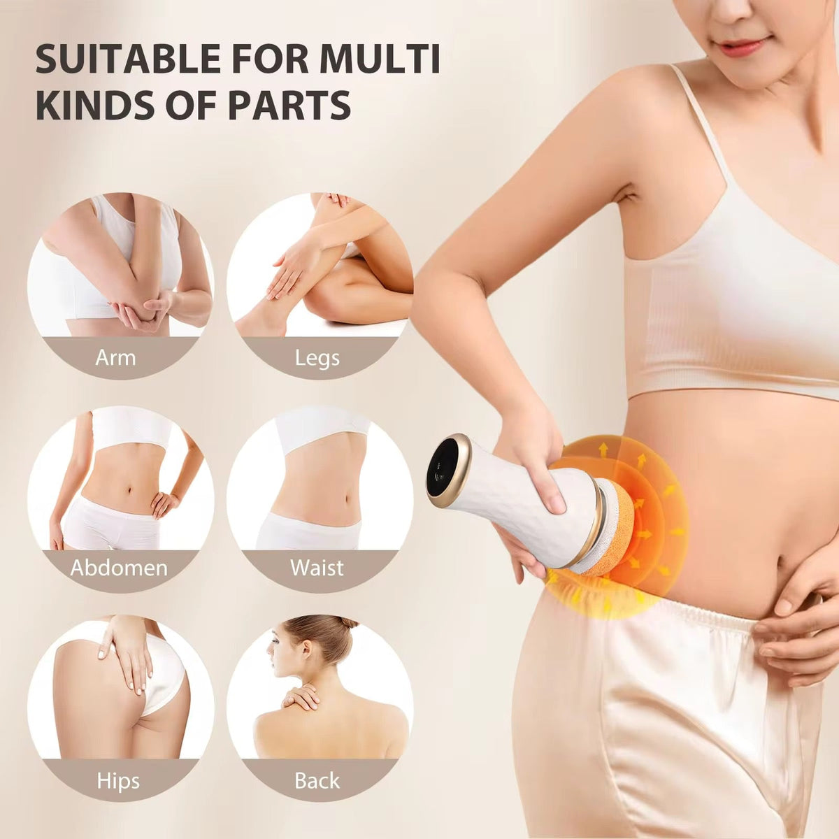 Trådløs BodySculpt– 2 i en Cellulite Remover og massageapparat - inkl. ekstra pads