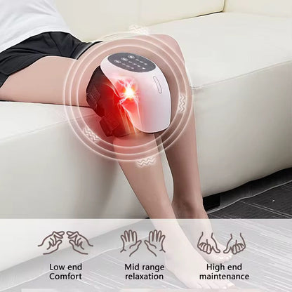 Knæmassage-apparat - Varme, luftpres massage, vibration og infrarødt lys