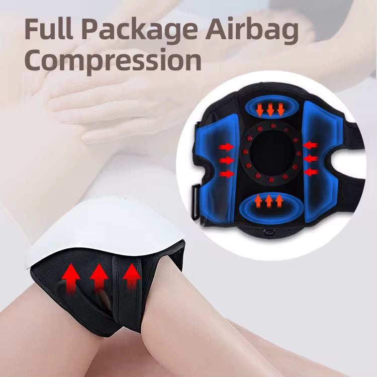 Knæmassage-apparat - Varme, luftpres massage, vibration og infrarødt lys